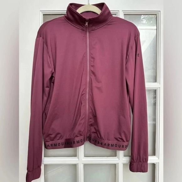 Under Armour Mauve Loose Heat Gear Zippered Front Track Jacket Size XS - Picture 10 of 10